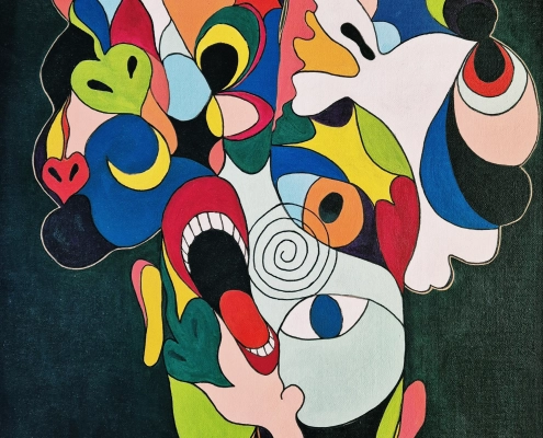 6. Ongezien II, Acryl op doek